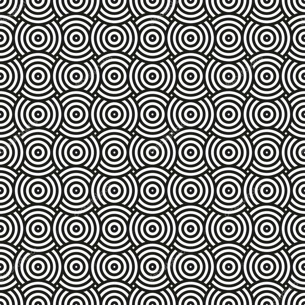 Seamless japanese circle pattern background. Concentric circle pattern.