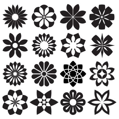 Vektör Set grafik çiçek