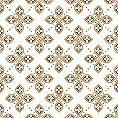 Sorunsuz damasko çiçek geometrik desenli duvar kağıdı. Vektör biçimi.