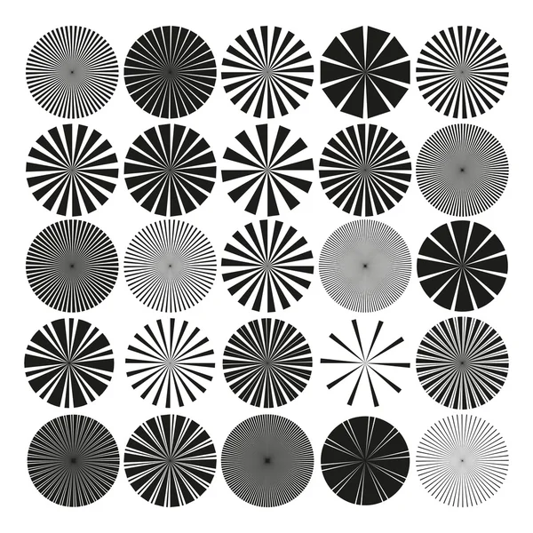 Vector radial patrón gráfico colección — Vector de stock