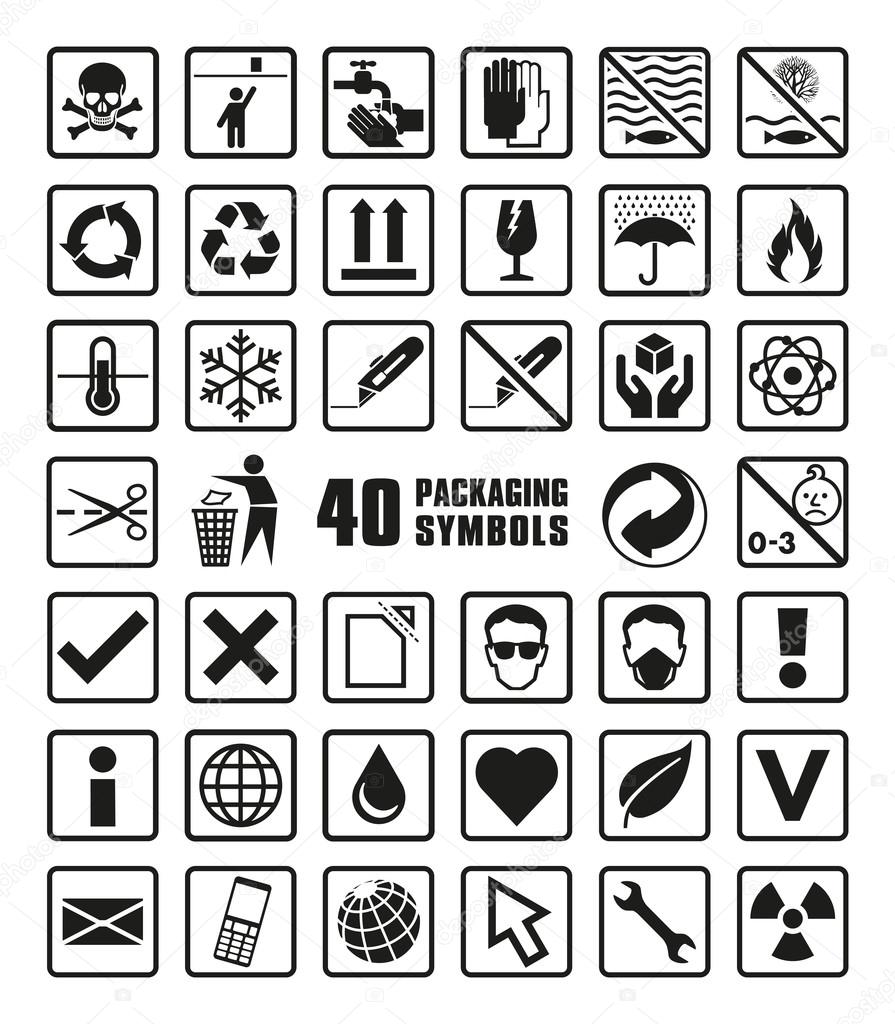 Collection of Packaging Symbols in Vector Format