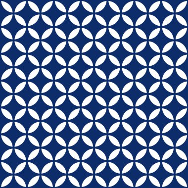 Seamless kesişen geometrik Vintage lacivert daire Modeli