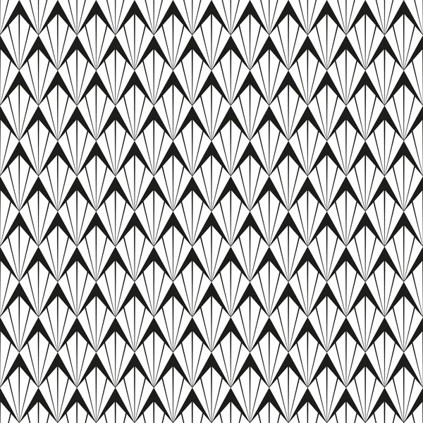 Abstracte naadloze Black and White Art Deco Vector Pattern — Stockvector