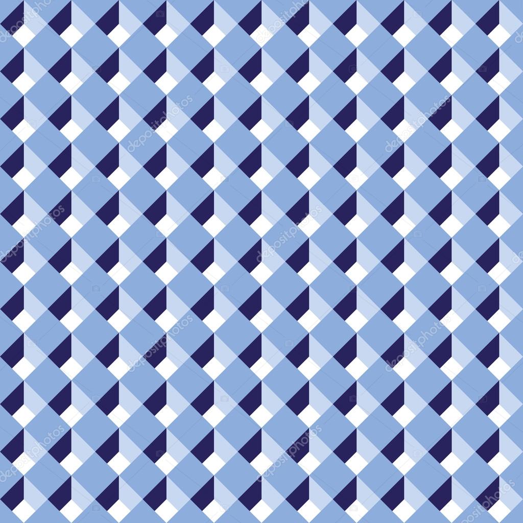 Seamless diagonal blue abstract cube pattern background