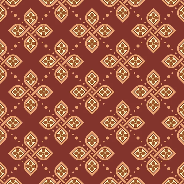 Seamless gold and brown damask floral geometric pattern wallpaper. Vector format. — Stock Vector