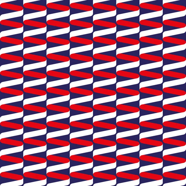 Ruban spirale sans couture motif ondulé en rouge et bleu — Image vectorielle