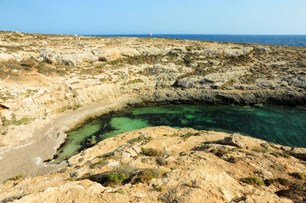 Morze w mieście Lampedusa — Zdjęcie stockowe