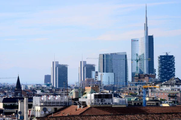 Milan Skyline Rinascente Terrace Městě Milan Lombardy Itálie — Stock fotografie