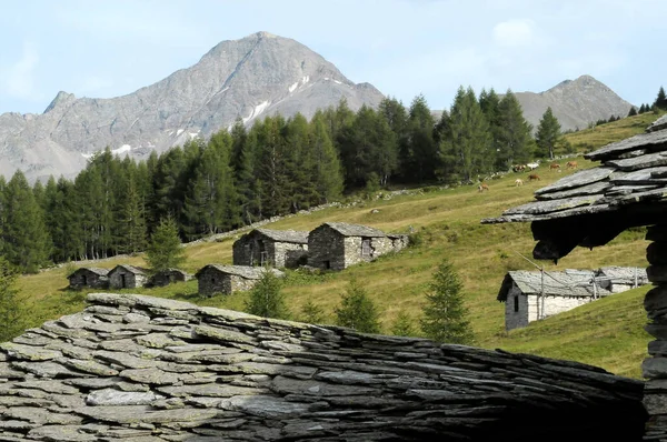 Mountainok Chiavenna Valley Lombardy Olaszország Ben — Stock Fotó