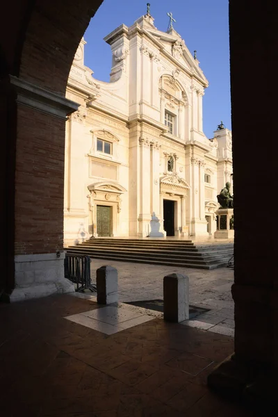 Vue Ensemble Facade Sanctuaire Loreto Marche Italie — Photo