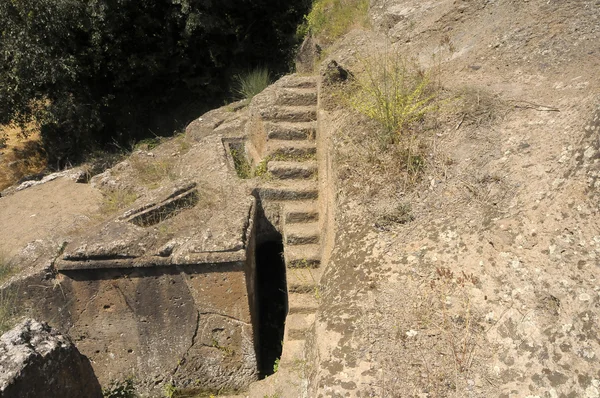 Etruscan tombs in italy — Stock Photo, Image