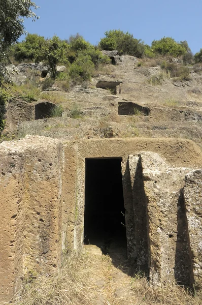 Etruskische Gräber in Italien — Stockfoto