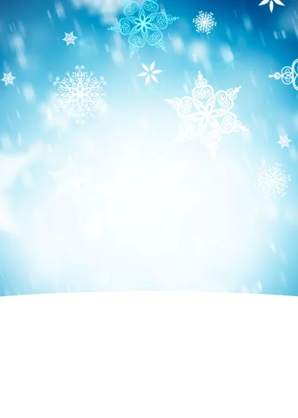 Vinter bakgrund med snöflingor och plats för text — Stockfoto