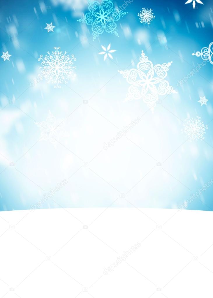 winter background with snowflakes and place for text