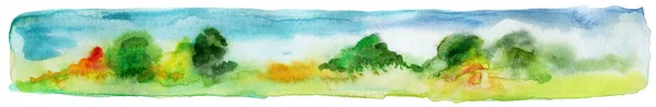 Hand Painted Watercolor isolted Autumn Landscape — Stock Photo, Image