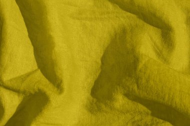 2021 yılının keten kumaş dokusu üst görünüm renkleri sarı ve nihai gri. Moda kadın kıyafetleri modası. Kadın blog tasarımı tekstil yüzeyi. Doğal ekolojik malzeme..