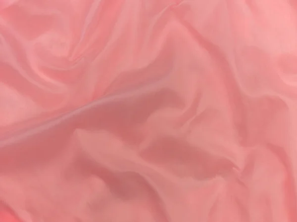 Ροζ Μεταξωτό Ύφασμα Υφή Top View Κόκκινο Κοράλλι Γυαλιστερό Σατέν — Φωτογραφία Αρχείου