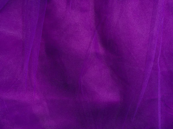 Purple Tulle Fabric Texture Top View Violet Background Fashion Trendy — Stock Photo, Image