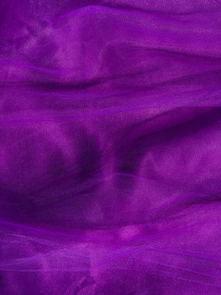 Tessuto Tulle Viola Texture Vista Dall Alto Sfondo Viola Moda — Foto Stock