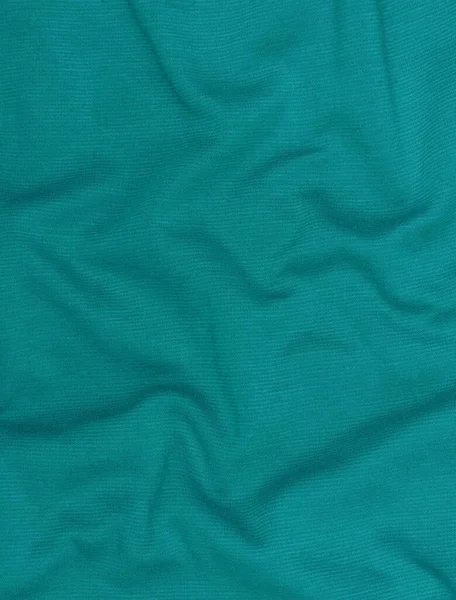 Camisola Turquesa Tecido Fosco Textura Vista Superior Fundo Azul Malhas — Fotografia de Stock