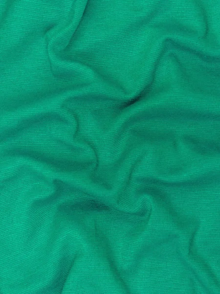 緑色のジャージー生地マットな質感のトップビュー ライムニットウェアの背景 ファッションカラートレンディーな服 ウェブサイトの背景テキストのデザイン 要旨アクアマリンミント壁紙シャムロック繊維表面 — ストック写真