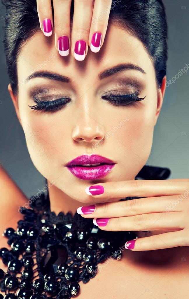 Model with fashionable nail polish Stock Photo by ©EdwardDerule 58566523