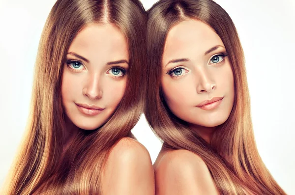 Beautiful girl twins — Stock Photo, Image