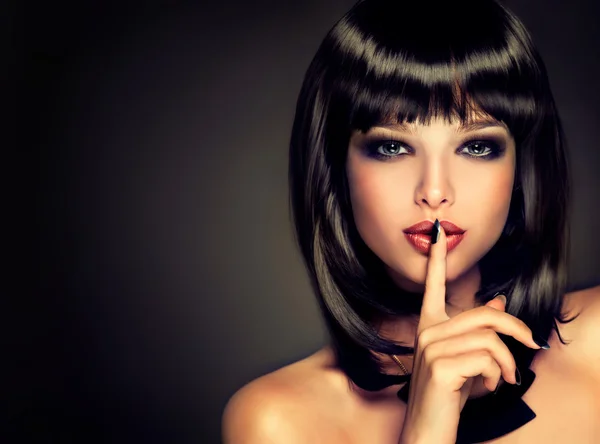 Brunette girl with a secret — Stock Photo, Image