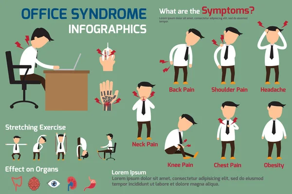 Office Sendromu infographics, vektör çizim.