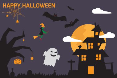 Cadılar Bayramı öğeleri. vektör çizim