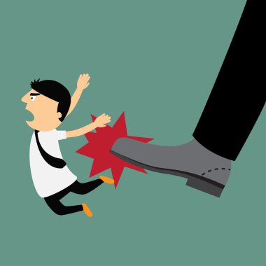 İşten çıkarılma kavramı, başladı olmak karikatür işadamı e kaldırma