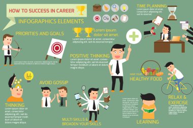 nasıl kariyer başarı için. infographics elemanları kavram vektör i