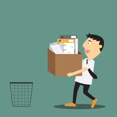 işadamı taşıma kutusunda belgenin kavramı, temizlik, ben vektör