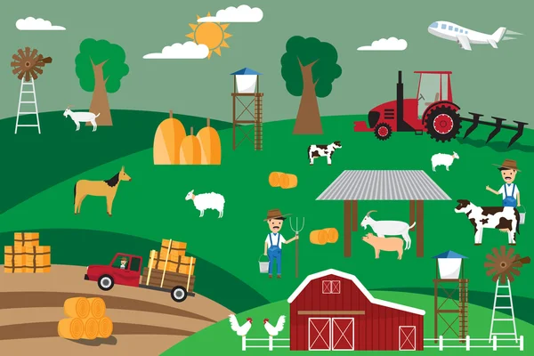 Στοιχεία πληροφοριών για τη γεωργία. απεικόνιση διανύσματος. — Διανυσματικό Αρχείο