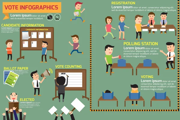 Εκλογή και ψήφου infographic στοιχεία. Vector εικονογράφηση. — Διανυσματικό Αρχείο