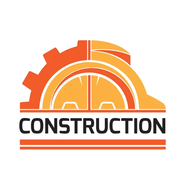 Construct building logo on white background, construction workin — Stock Vector