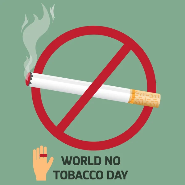 Monde aucune conception de jour de tabac. non fumeur, cigarette plate des — Image vectorielle
