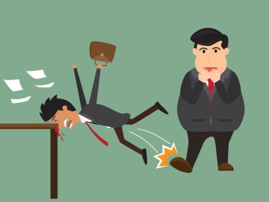 İş adamı yukarı onun bacak workmate trim için ayağını koy. iş 