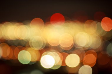 Şehir ışık bokeh. Ufuk gece bokeh soyut backgr filtre