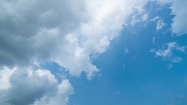 Baubewegungen Wolken Mit Himmel Geschwollene Flauschige Weiße Wolken Himmel Zeitraffer — Stockvideo