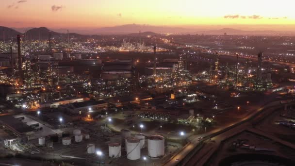 Imagens Visão Aérea Rolo Terminal Óleo Leve Instalação Industrial Para — Vídeo de Stock