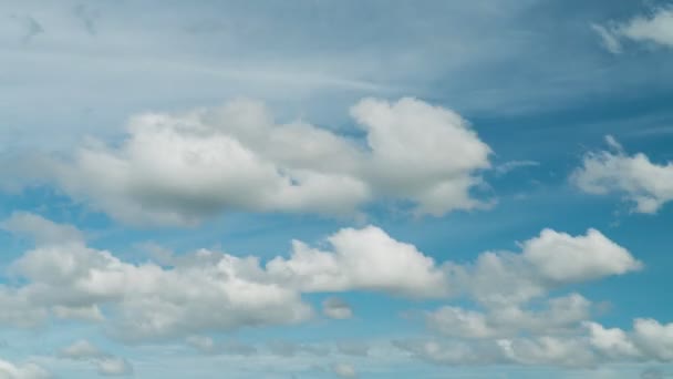 Bewegungswolken Bilden Geschwollene Flauschige Weiße Wolken Himmel Zeitraffer Langsam Ziehende — Stockvideo