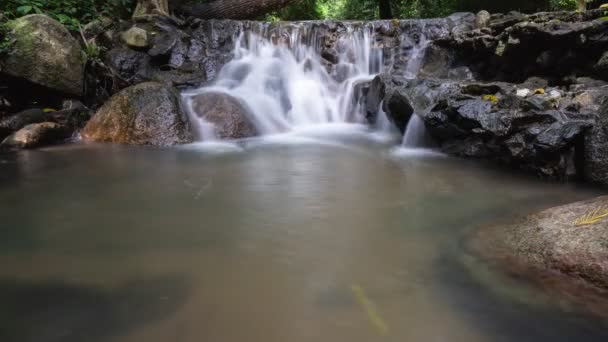 Filmagem Rolo Cachoeiras Timelapse Bela Natureza Floresta Tropical Com Queda — Vídeo de Stock