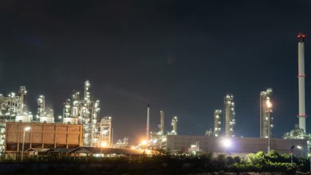 Timelapse Produzione Terminale Raffineria Petrolio Impianto Industriale Stoccaggio Petrolio Petrolchimico — Video Stock