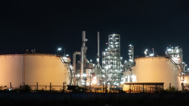 Timelapse Produzione Terminale Raffineria Petrolio Impianto Industriale Stoccaggio Petrolio Petrolchimico — Video Stock