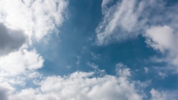 Abstracte Bouwbewegingen Wolken Gezwollen Pluizig Witte Wolken Hemel Tijd Verval — Stockvideo
