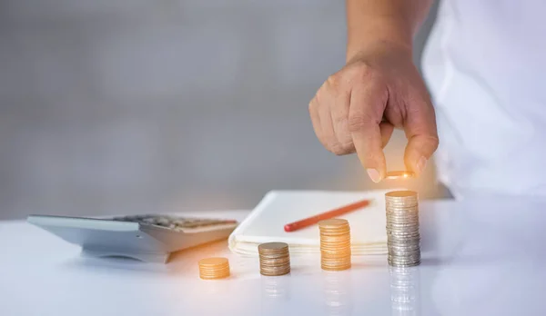 Geld Besparen Aandelen Beleggen Planning Sparen Geld Voor Toekomst Pensioen — Stockfoto