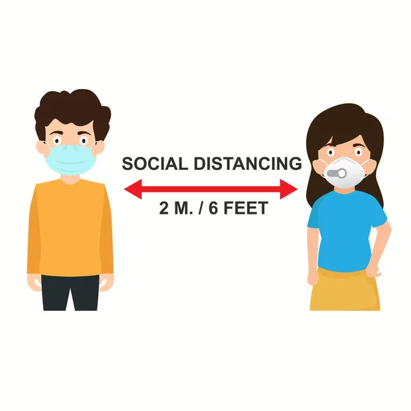 Human Social Distancing How Protect Yourself Covid Comment Isoler Pour — Image vectorielle