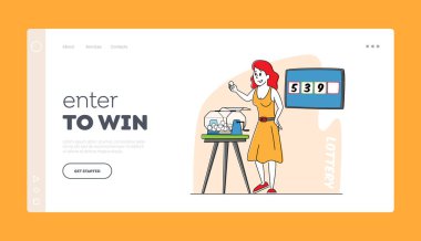 Şans Oyunu, TV Şablonu veya Şans İniş Şablonu. Piyango sırasında Kadın Karakteri Piyango Davulundan Topları Çekiyor