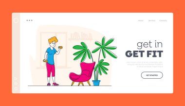 Dambıllı Fitness Egzersizleri, Spor Etkinliği İniş Sayfa Şablonu. Evde Spor Kadın Eğitimi, Kadın Çalışması